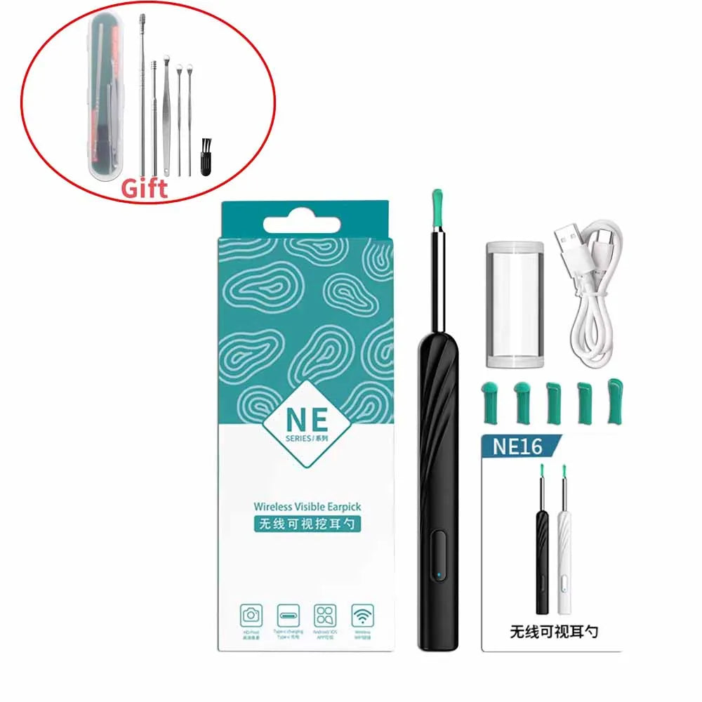 Wireless Visual Ear Pick Camera Ear Wax Removal Tool Picker Ear Cleaner Wax Removal Earwax Cleaning Endoscope Kit Spoon Earpick